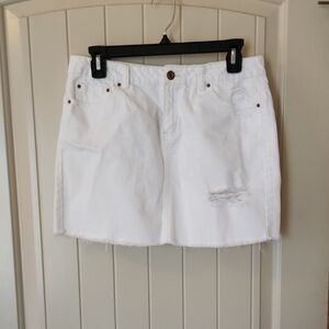 True Craft White Denim Skirt